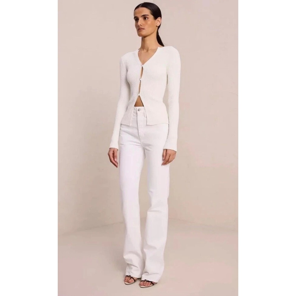 NWT A.L.C.‎ Miller Rib Knit Cardigan White Button Front V-Neck Sweater Small